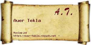 Auer Tekla névjegykártya